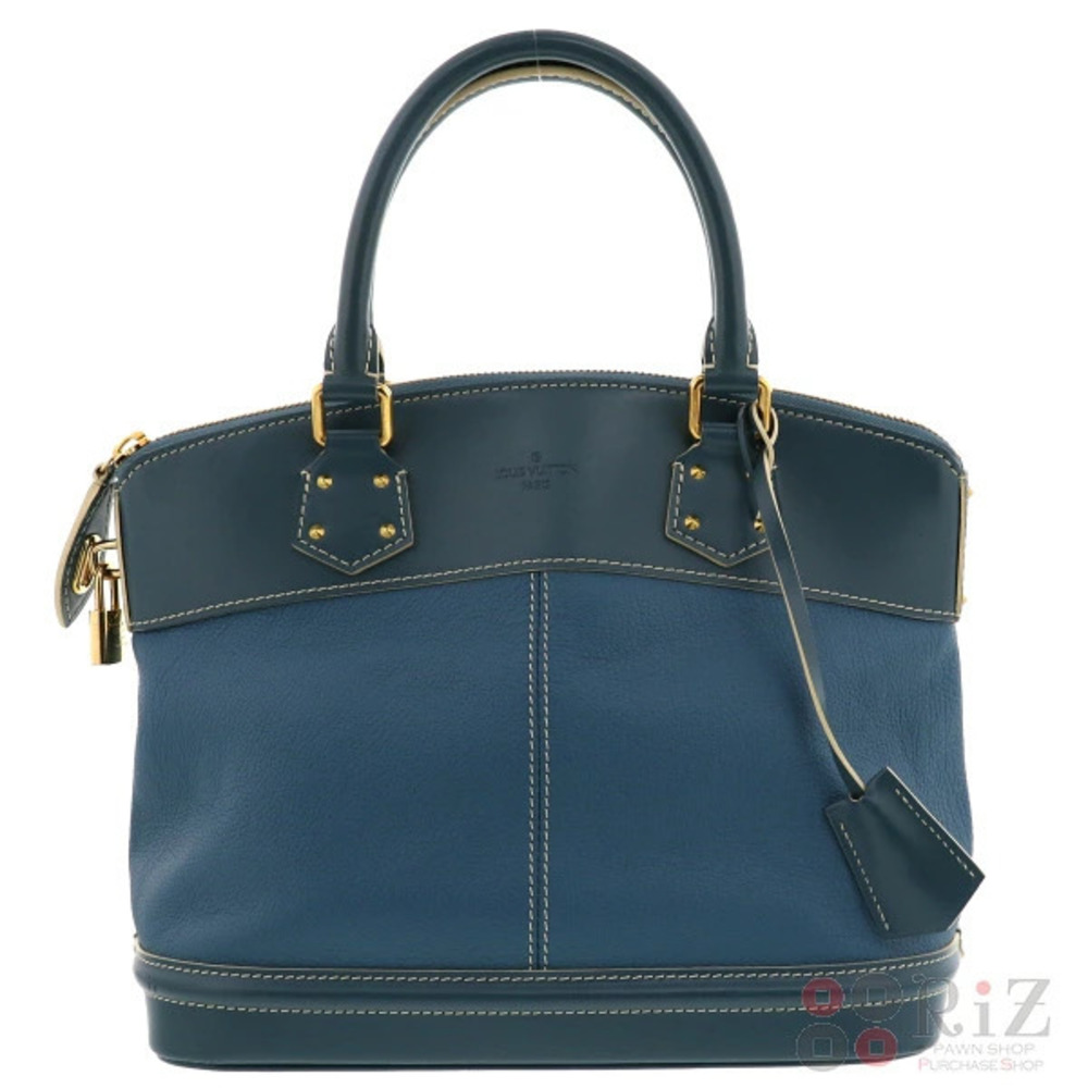 LOUIS VUITTON Lock It Bag Handbag Suhali Goat Leather Blue
